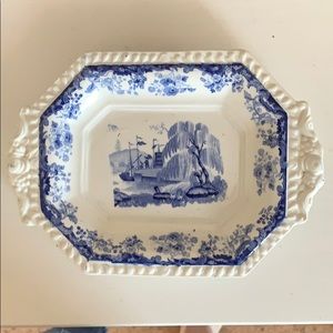 Blue and White Transferware Dish